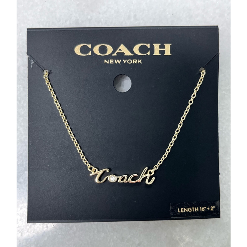 Coach Gold Necklace with Pearl Accent